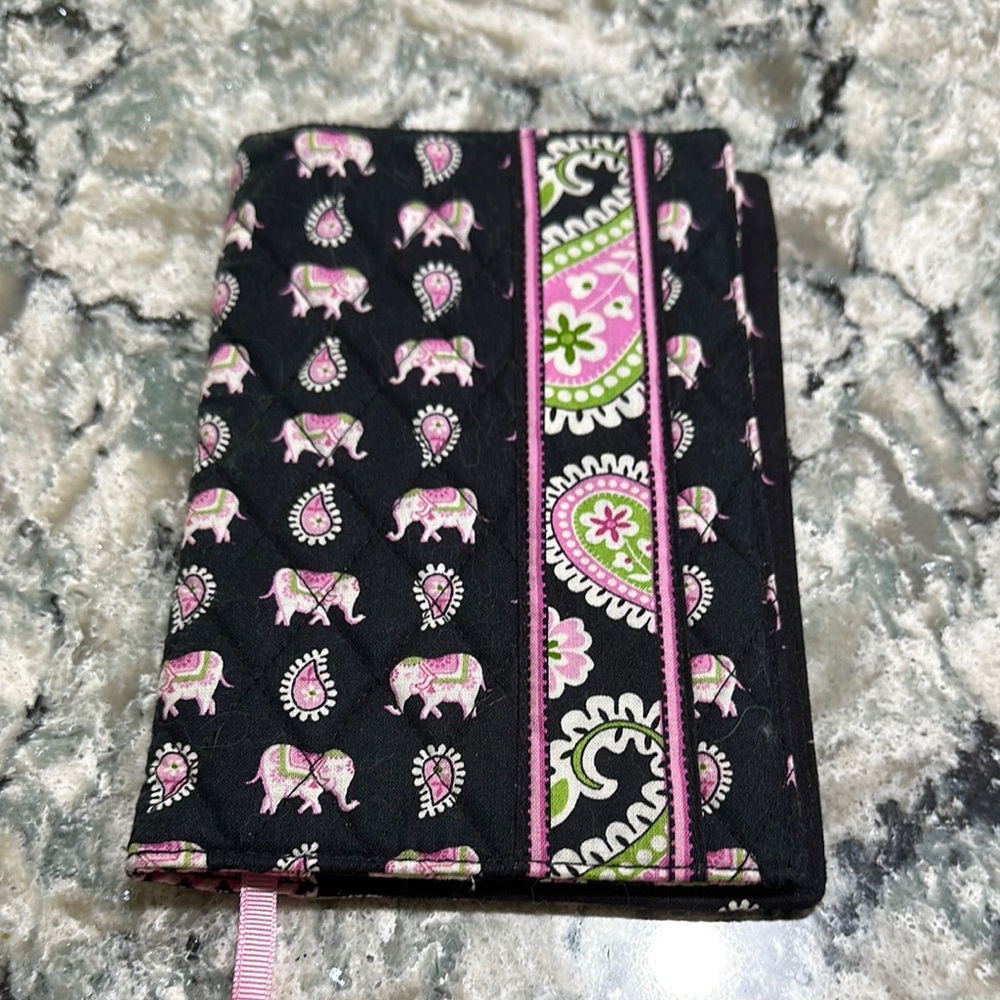 Vera Bradley Black and Pink Elephant Print Cover